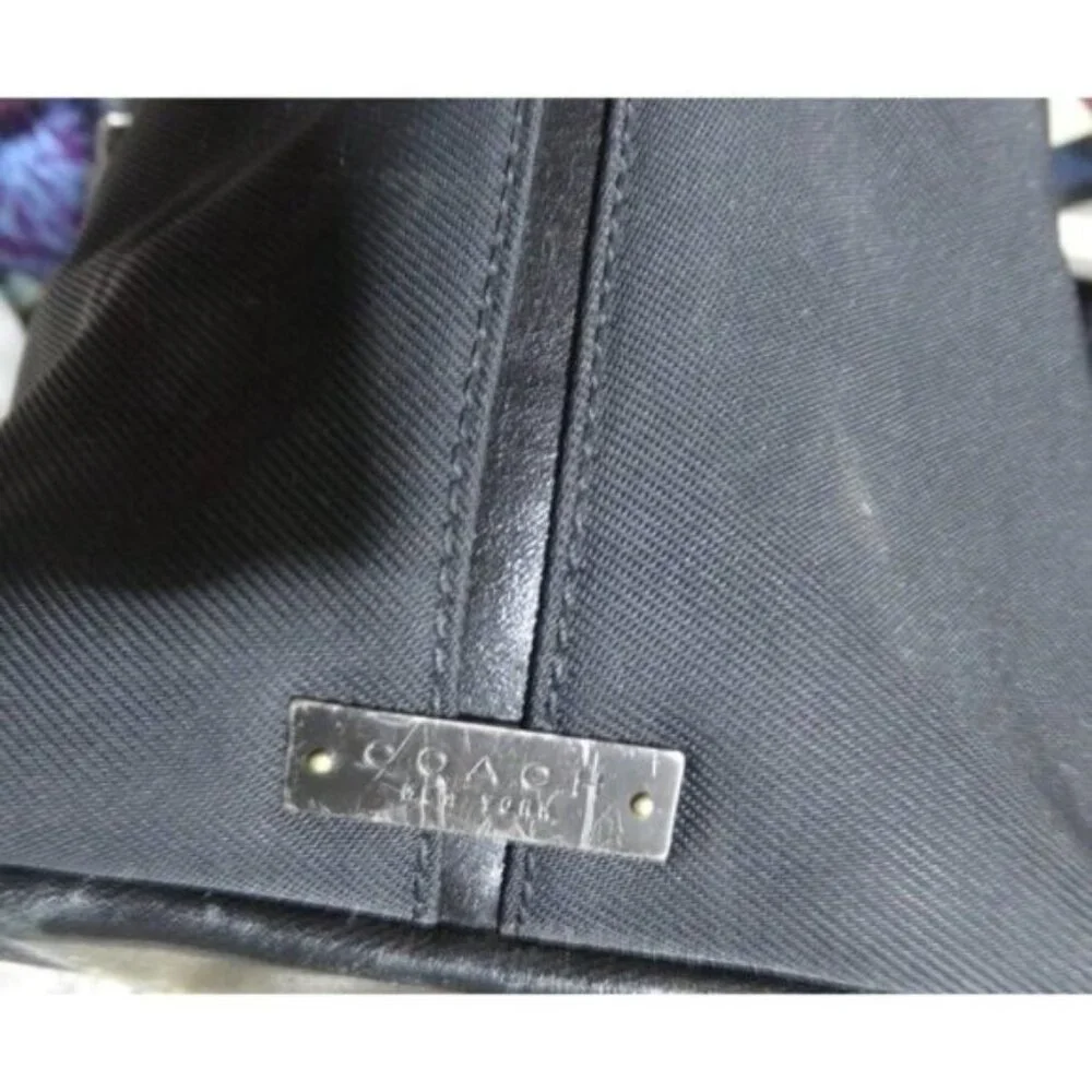 Coach Vintage Y2K Hampton twill nylon & leather satchel